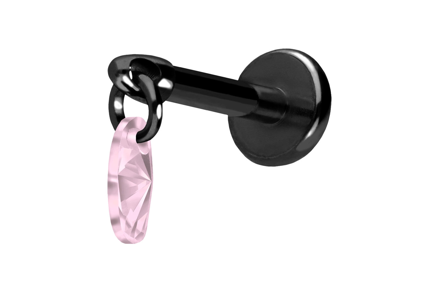 Titan Labret Piercing mit Push Fit KRISTALLOVAL